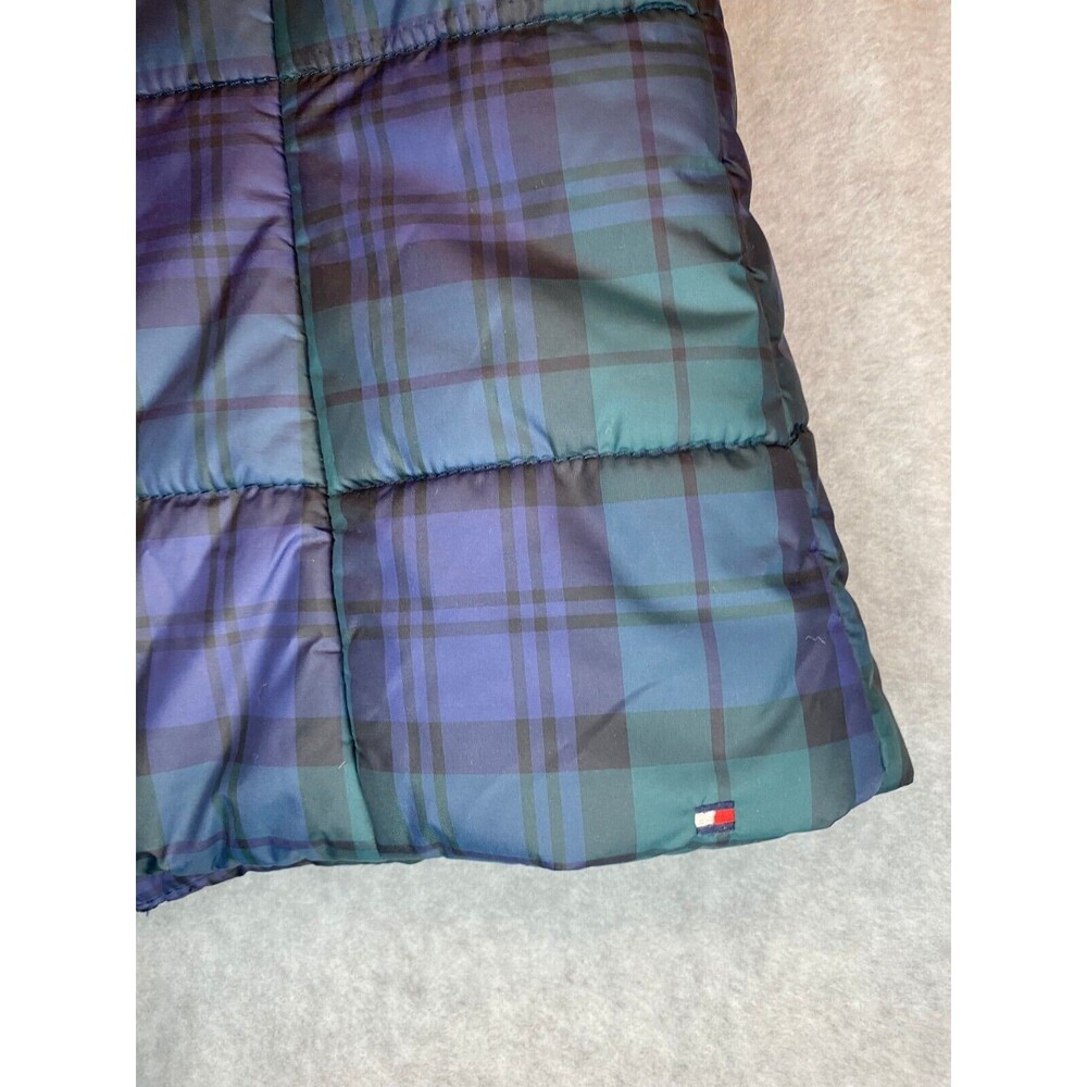 Tommy Hilfiger Blue and Green Plaid Puffer Vest - Picture 12 of 15